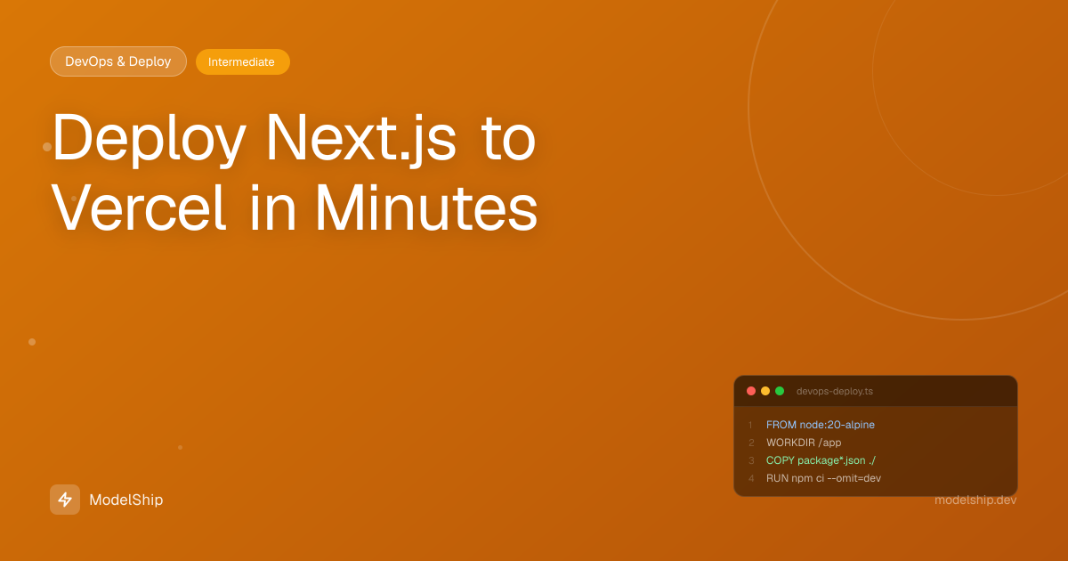 Deploy Next.js to Vercel in Minutes