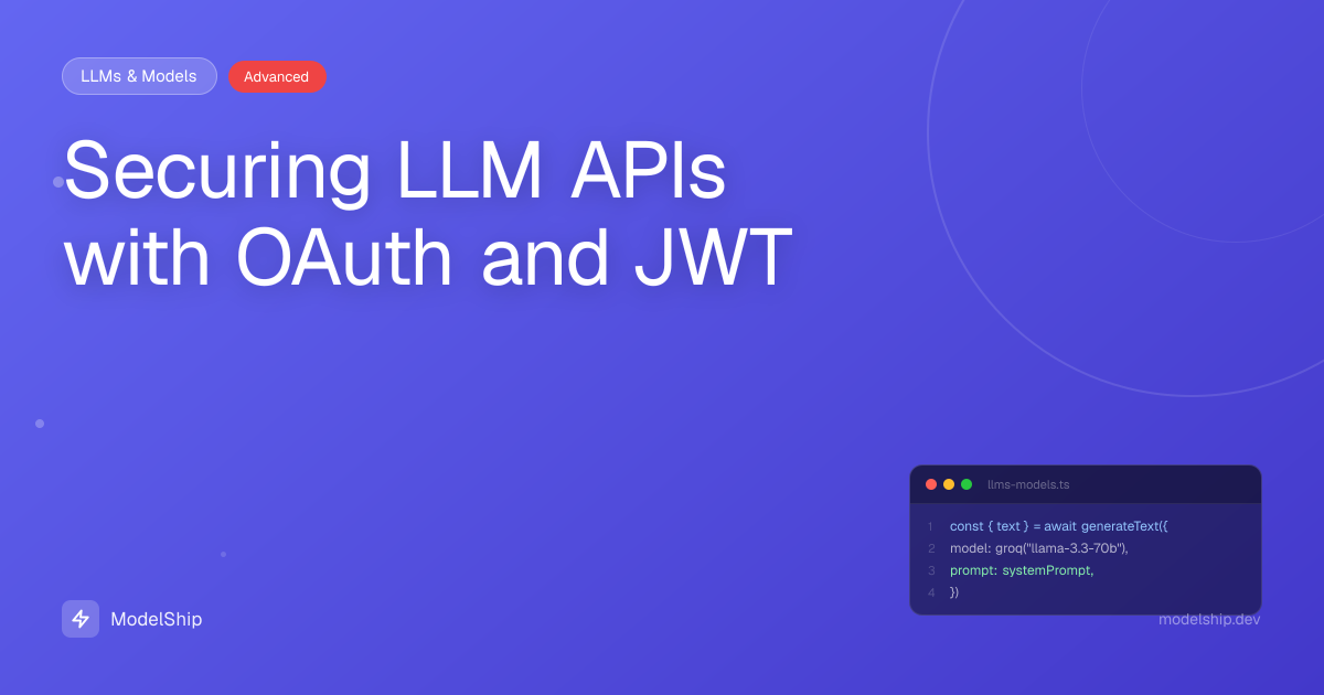 Securing LLM APIs with OAuth and JWT